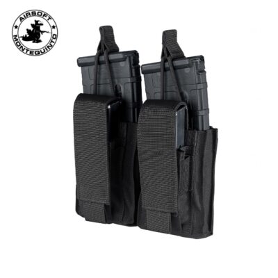 PORTACARGADOR DOBLE M4 + PISTOLA NEGRO - ACM