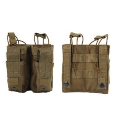 POUCH PORTA CARGADOR DOBLE M4 + PISTOLA TAN