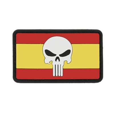 PARCHE PVC BANDERA ESPAÑA CALAVERA PUNISHER CASTIGADOR