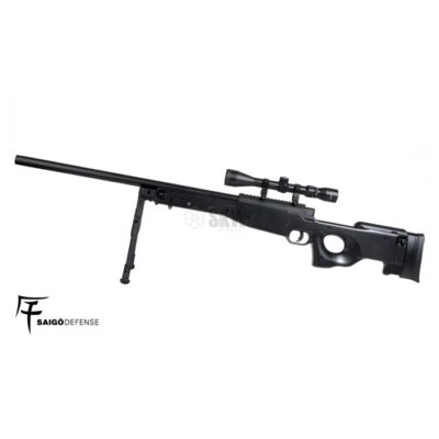 Fusil de airsoft rifle de francotirador SW-10 (con mira y bípode) - negro  Negro