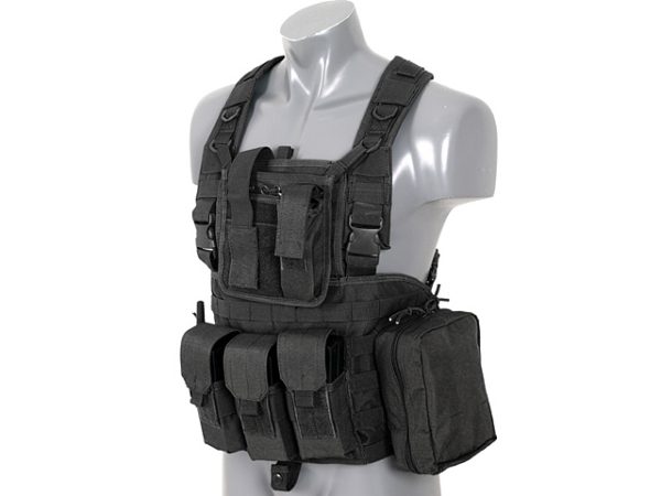 CHALECO SCOUT VEST TIPO CHEST RIG NEGRO