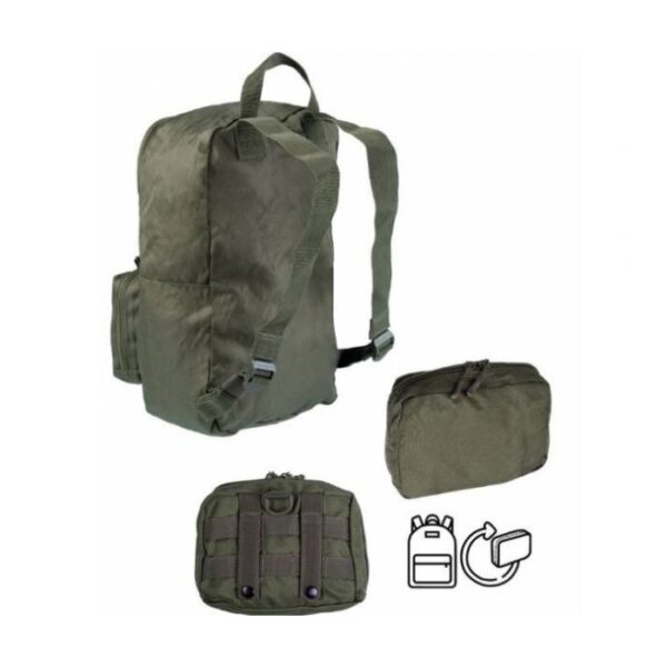 MOCHILA PLEGABLE 15L VERDE - MILTEC