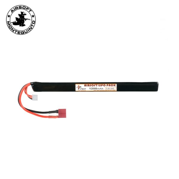 BATERÍA LIPO 7.4V 1200MAH 20C TIPO TUBO T-DEAN - IPOWER