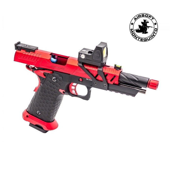 Pistola gas Hi-Capa 5.1 Negro / Rosa + punto rojo BDS Vorsk