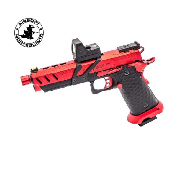 PISTOLA GAS VORKS HI CAPA 5.1 VENGEANCE NEGRO/ROJO CON RED DOT