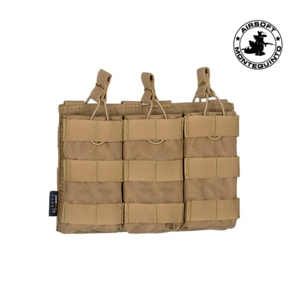 PORTACARGADOR TRIPLE ABIERTO G36/AK TAN CORDURA - ACM