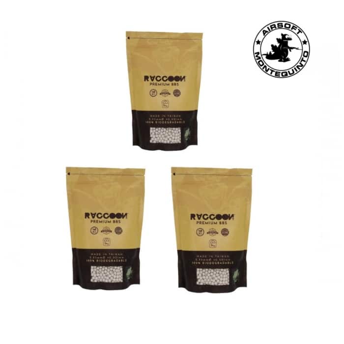 PACK 3 BOLSAS 4000 BBS 0.25G RACCOON PREMIUM BIODEGRADABLES